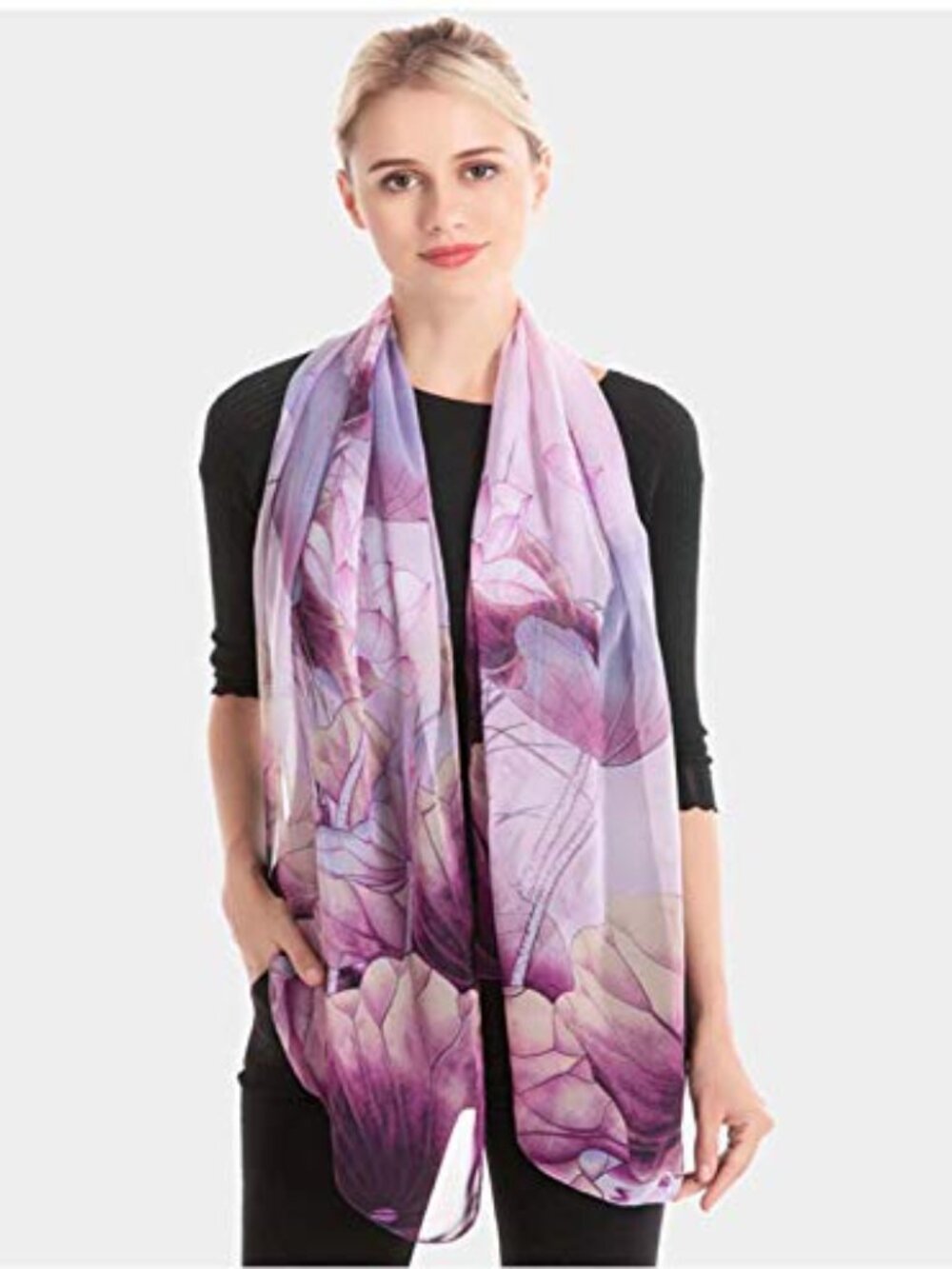 Lightweight Floral Print Fashion Scarf Shawl Wrap Women - Picture 3 of 6